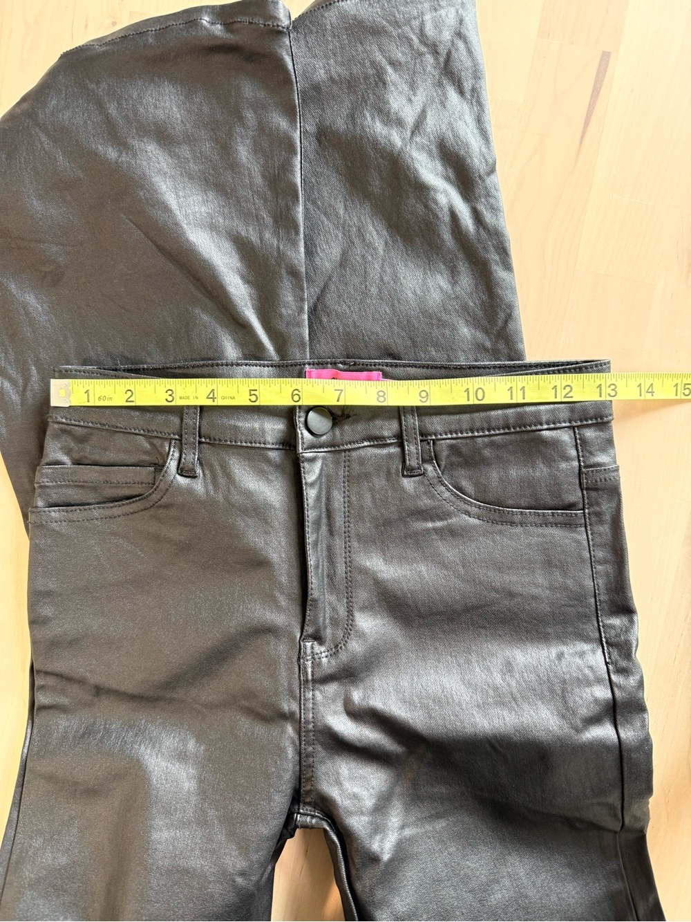 Faux Leather Black Flared Women’s Pants - Picture 4 of 5